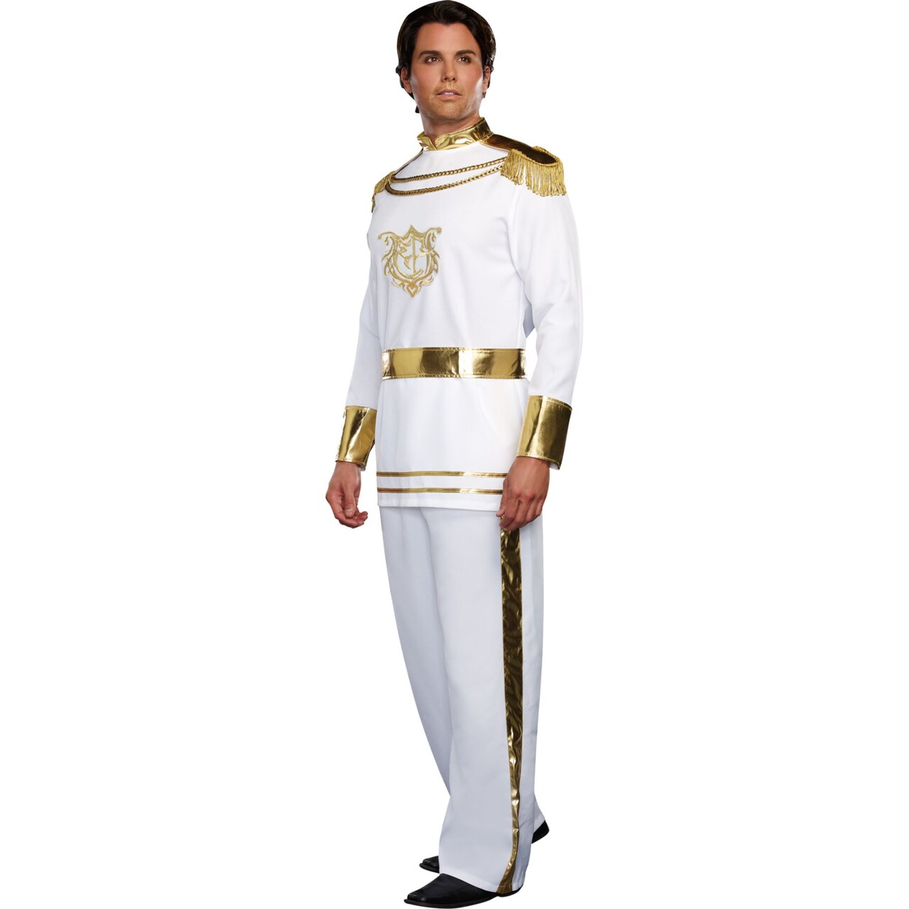 The Costume Center White and Gold Men Adult Disney Fairy tales Prince Halloween Costume- XL